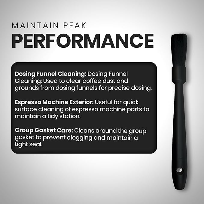 Rattleware 10" Black Espresso Machine Grinder Brush - Ideal For Home, Cafe, Restaurant, or Hotel - Long Durable Handle Coffee Grinder Cleaning Brush Trusted By Baristas