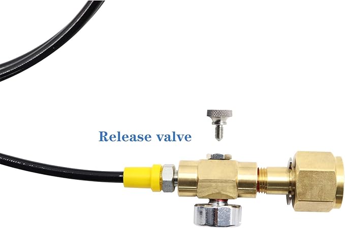 Co2 Tank Cylinder Direct Adapter (Gauge and Bleed Valve), CGA320 to TR21-4 Soda Machine Adapter with 60in High-Pressure Hose, Compatible for Soda Maker, Adapte to fizze/one touch/jet