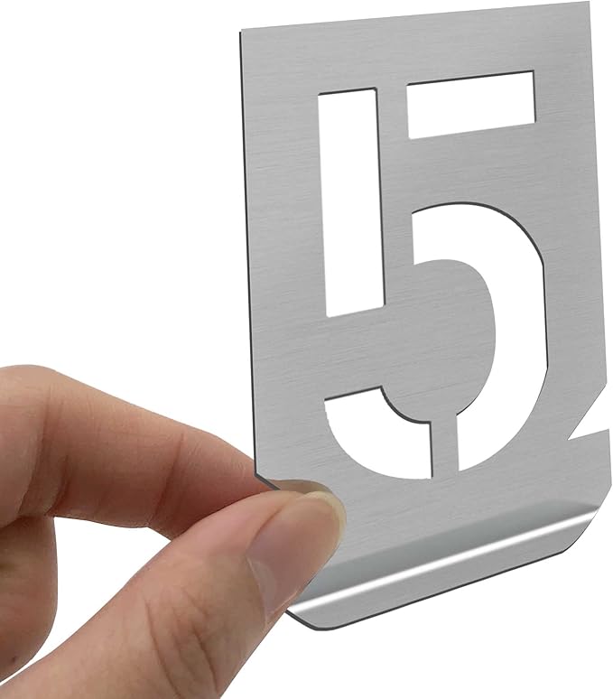 HAUTMEC Vintage Stainless Steel Numbers Stencils, 0 to 9 Stainless Steel Stencils & Holder, 1-1/2"(40mm) Numbers, Shop Stencil, Advertising Stencilling, Craft-Printing, Reusable HT0240