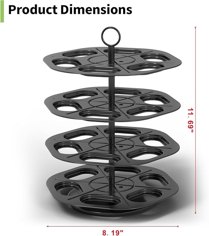 Flavor Pods Storage Holder, Turntable 360° 4-tier Flavored Water Drops Organiser, Compatible with Ninja Thirsti Drink System, Space-Saving Design, Easy to Access,Holds 24 Flavor Pods