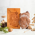 Wooden Cookie Molds, Wooden Cookie Biscuit Mold Baking Cookie Mold Wooden Carved Mold Cookie Cutter Embossing Mold, DIY Shapes Cookie Stamp,Gingerbread Mold(Santa Claus)