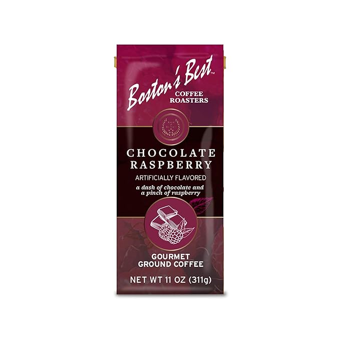 Boston’s Best Coffee – Chocolate Raspberry Flavored Gourmet Ground Coffee – Medium Roast – 11 oz