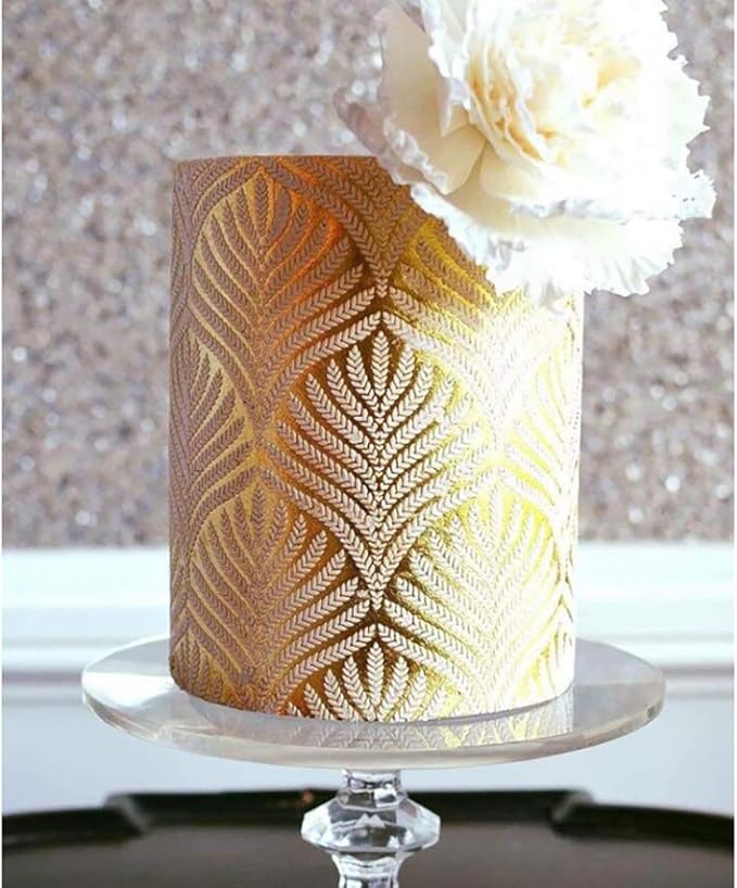 RAYNAG 6 Pieces Cake Stencils Baking Templates Cookie Fondant Cupcake Embossing Mesh Stencil Dessert Decorating Molds, Spray Cake Painting Stencils