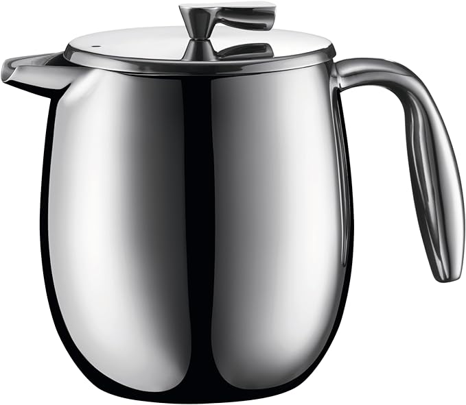 Bodum 17 oz Columbia Thermal French Press Coffee Maker, Insulated Double Wall Stainless Steel, Chrome