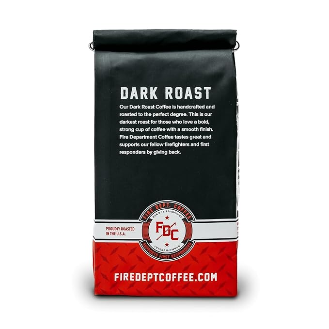 Fire Department Coffee - Gives Back to Firefighters - Dark Roast Coffee Beans - Bold & Smooth - Roasted in the USA - Veteran Owned (12 oz, Pack of 2)