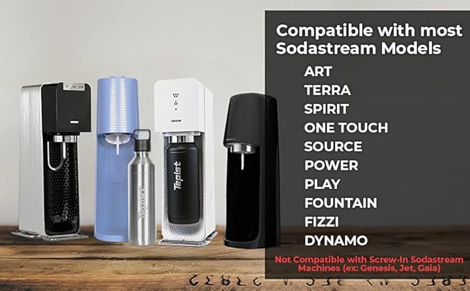 TwentyO 20oz Stainless Steel Bottle Compatible with Sodastream Machines | Powder Coated Blue | Vacuum Sealed | Double Walled | Leak-Proof | Easy to Carry | Reusable Bottle