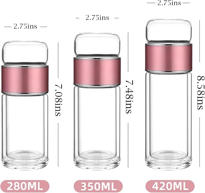 QUROXO 2025 New Tryteava Glass Infuser, Teava 3-In-1 Smart Tea Infuser with Cup Brush, Double-Layer Borosilicate Glass Tryteava Tea infusers Separation Cup (Silver, 350ml (12oz))