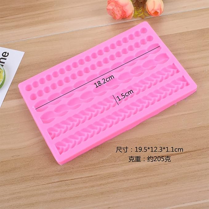 3D Pearl Knit Rope Silicone Mold Fondant Mould Cake Border Decorating Molds Gumpaste Kitchen DIY Baking Decorating Cake Tools Hot