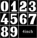 4 Inch Number Stencils Set, 0-9 Plastic Address Number Stencils Reusable Cake Digital Templates for Painting on Wall,Wood,Rock,Mailbox and DIY Art Projects