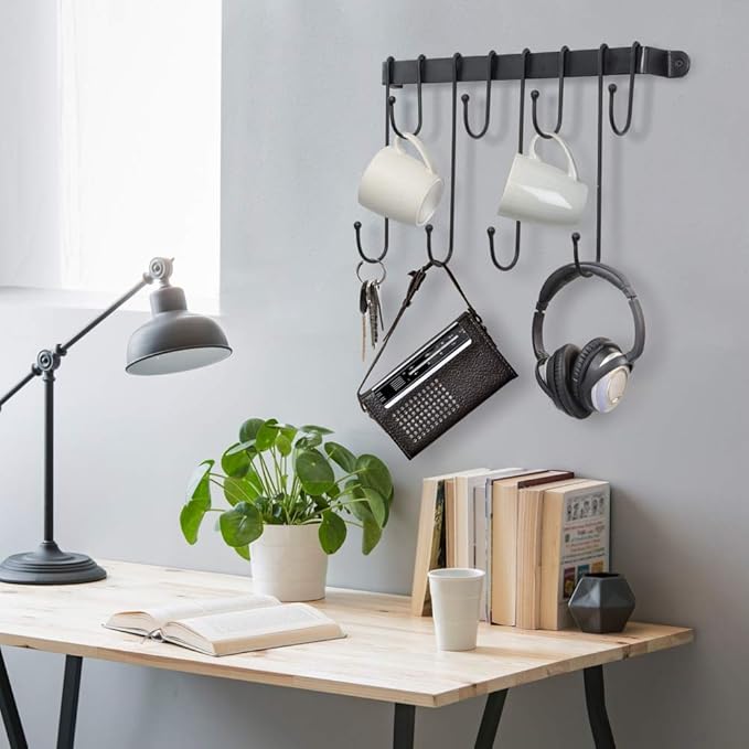 AJART Coffee Bar Decor Mug Holder: 17" Coffee Cup Rack for Home Kitchen Office Dining Room Cafe Bar