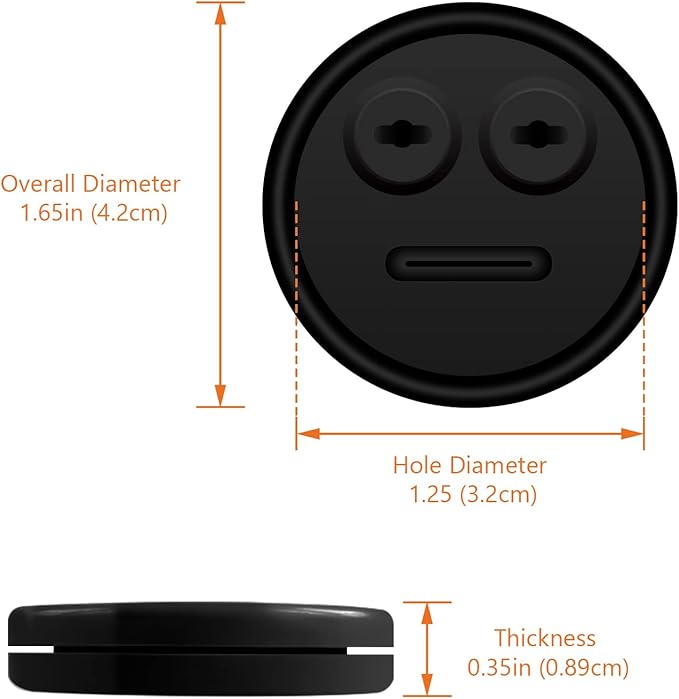 4-Pack Temp Probe Grommet for BBQ Grills, Replacement for Weber 85037 Smokey Mountain Accessories, and Other Smoker Grills DIY Thermometer Probe Port (Black)