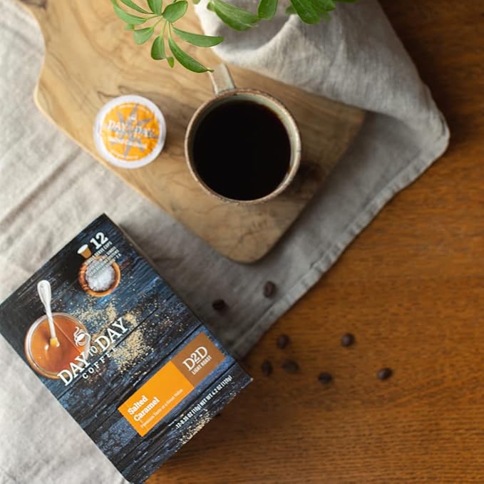 Day To Day 12-Count Salted Caramel, Light Roast Single Serve Coffee Pods for K-Cup Keurig Brewers