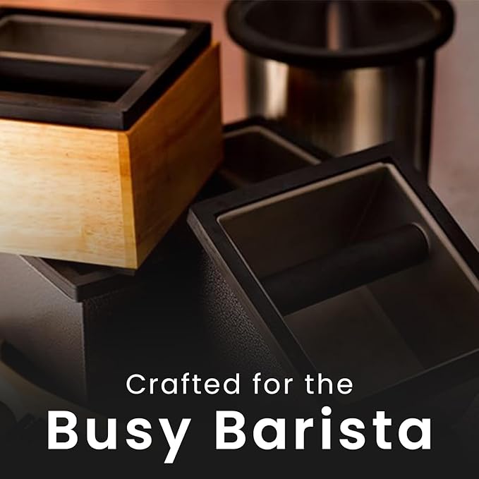 Rattleware Stainless Steel Knock Box | Heavy-Duty Espresso Grounds Container, Welded Bar, Durable and Efficient for Baristas - Quality Coffee Preparation (6"x5.5"x6")