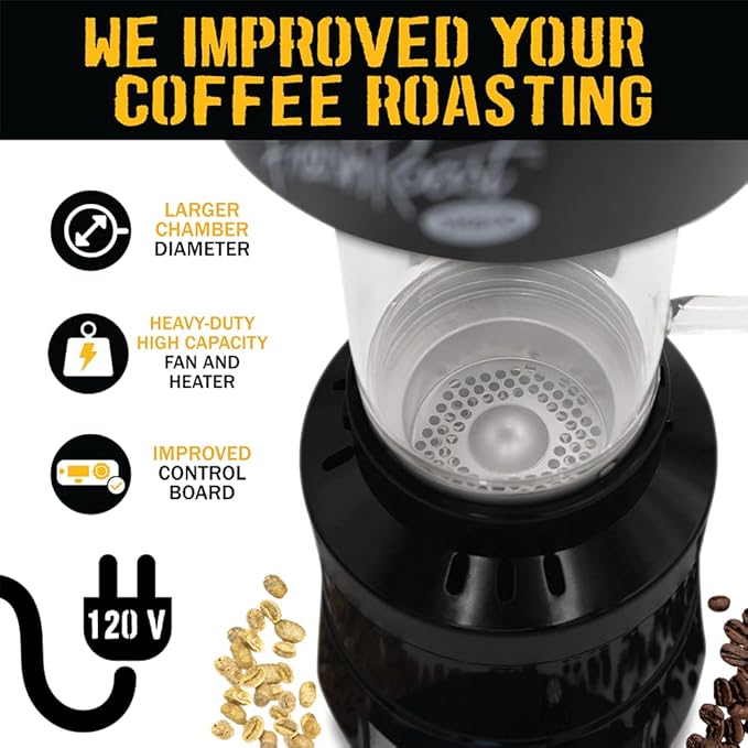 SR800 Coffee Roaster – Roast Coffee at Home – Variable Heat and Fan Control – Digital Display – Roasts 6–8 oz (170–226g) Per Batch – Easy to Use – Fast Roast Time