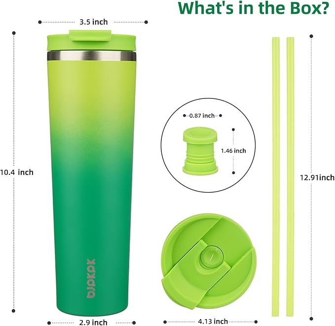 BJPKPK 34oz Tumbler With lid And Straw Stainless Steel Travel Coffee Mug Insulated Tumblers Cups,Bamboo Grove