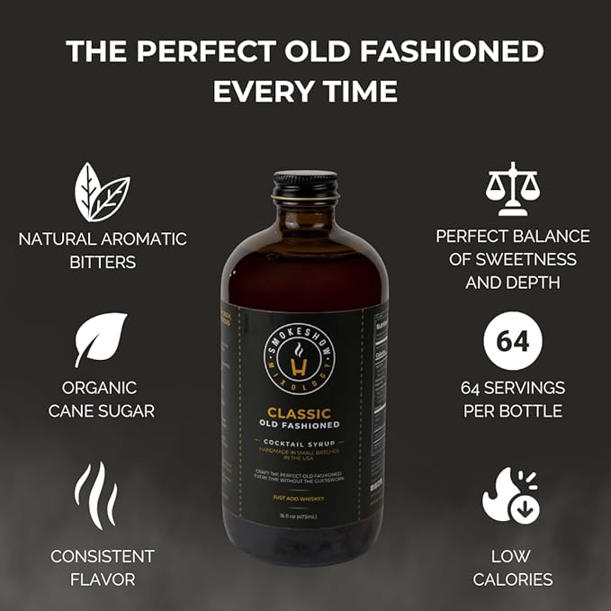 Smokeshow Cocktail Syrup - 64 Servings (16 oz, Old Fashioned Maple Pecan)