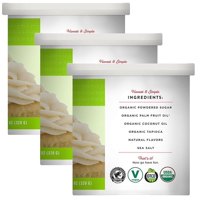 Miss Jones Baking Organic Buttercream Frosting, Perfect for Icing and Decorating, Vegan-Friendly: Cream Cheese, 11.29 Ounce (Pack of 3)