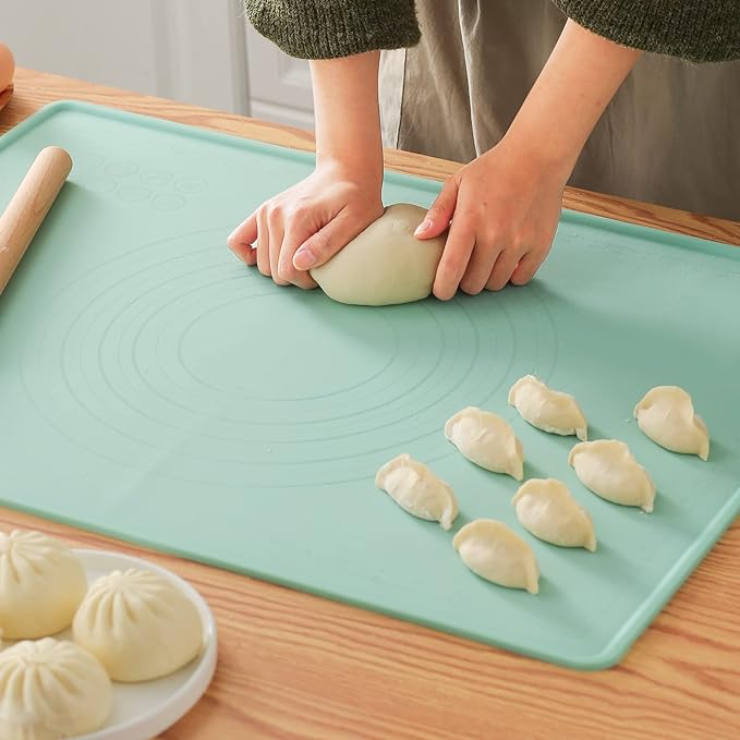 Silicone Baking Mat, 20"X28" Extra Large Non-stick Silicone Mat With High Edge, Food Grade Silicone Dough Rolling Mat For Making Cookies, Macarons, Multipurpose Mat, Countertop Mat, Placemat