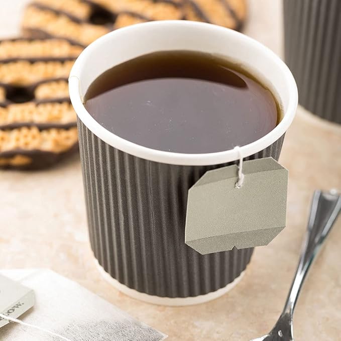 Restaurantware 4 Ounce Ripple Wall Disposable Coffee Cups, 500 Insulated Gray Paper Tumblers with Rolled Rim Design, Lids Sold Separately for Hot Drinks like Tea, Hot Chocolate and More