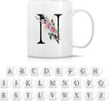 Retreez Initial A-Z Floral Botanical Bouquet Alphabet Monogrammed Monogram Mug 11 Oz Ceramic Tea Coffee Mugs - Appreciation Thank You Wedding Birthday Gifts for her friend coworker sister - N Initial