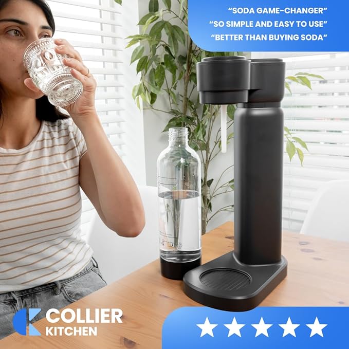Carbonated Water Maker – Portable Soda Maker Machine for Sparkling Water & Fizzy Drinks – Iceless Soda Carbonator for Home & Kitchen Use