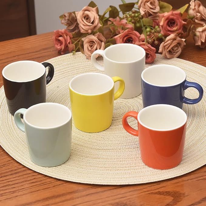 homEdge Mini Procelain Espresso Cup, 4 Ounces / 120 ml Tiny Coffee Mugs Ceramic Demitasse for Espresso, Tea- Set of 6, Turquoise