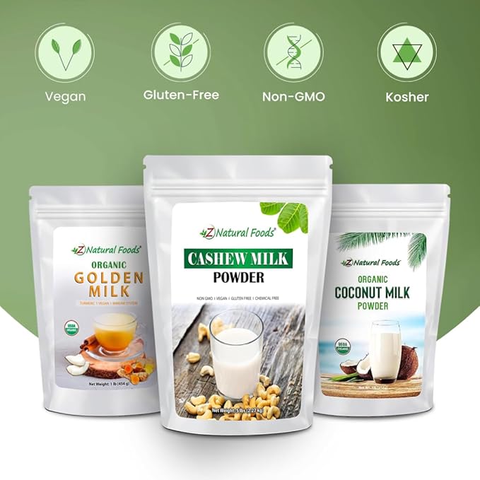 Z Natural Foods Organic Golden Milk Powder - Turmeric Superfood Blend, Mix In Coffee, Tea, Lattes, Smoothies Recipes - Non GMO, Vegan, Gluten Free - 1 lb