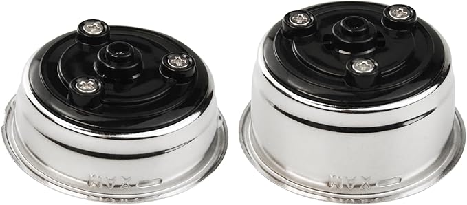 2Pcs Coffee Filter Basket, 51mm Pressurized Coffee Filter Cups Strainer Stainless Steel With Strainer, Coffee Detachable Espresso Machine Portafilter Basket Replacement for Home Office (Single+Double)