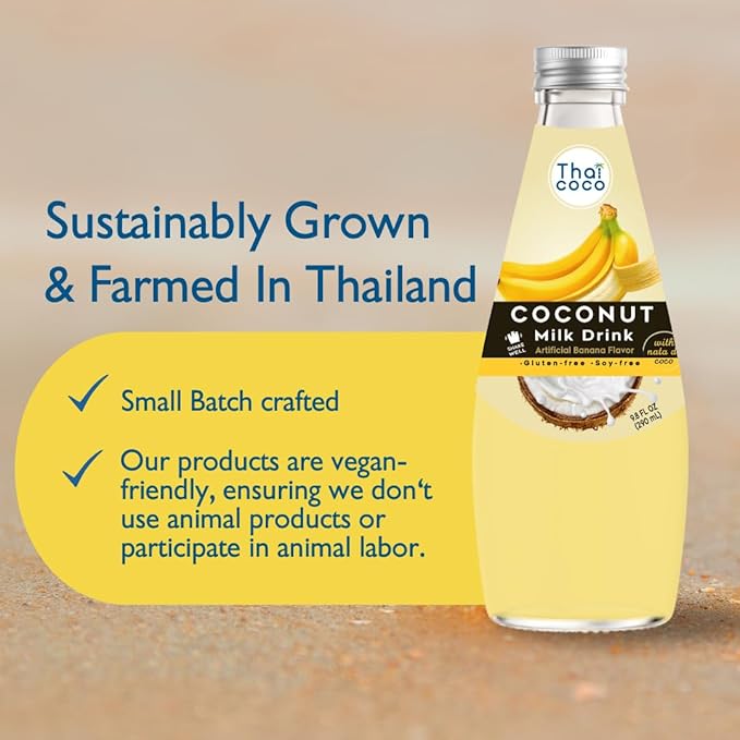 Thai Coco - Banana Coconut Milk Drink with Nata De Coco - 9.8 fl. oz. 4 Pk