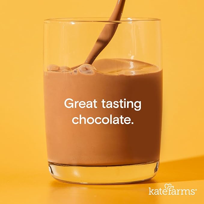 KATE FARMS Organic 1.0 Sole-Source Nutrition Shake, Chocolate, 16g Protein, 27 Vitamins and Minerals, Meal Replacement, Protein Shake, 11 oz (12 Pack)