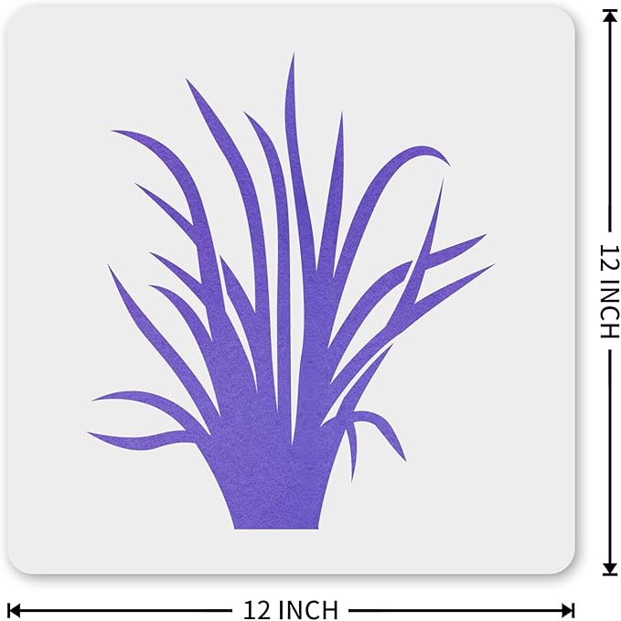 MAGJUCHE Grass Stencil 12 Inches, Reusable Grass Stencil for Painting DIY Crafts Decor
