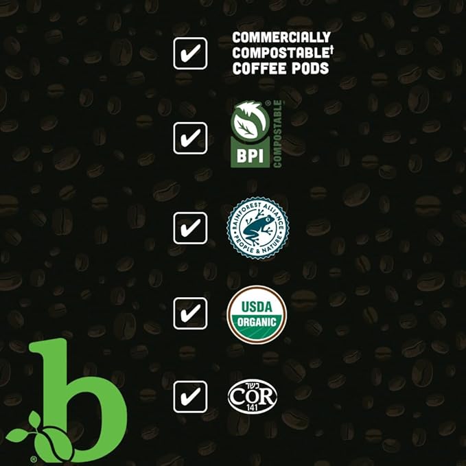 beaniac Organic Kickstarter Colombian, Medium Light Roast, Single Serve Compostable K Cup Coffee Pods, Organic Arabica Coffee, Keurig Brewer Compatible, 30 Count