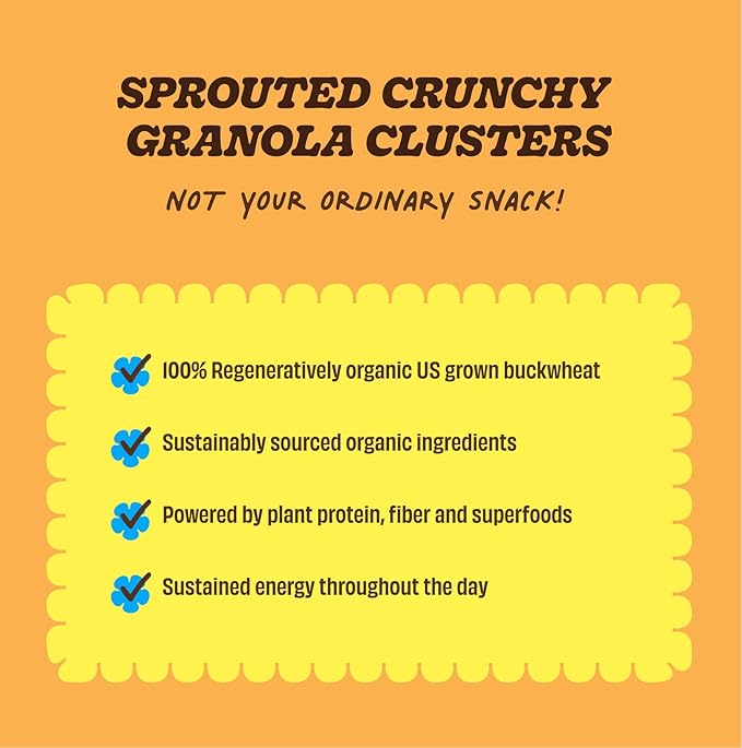 Clusterbucks Superfood Clusters – Grain-Free, Keto-Friendly Granola with Regeneratively Grown Sprouted Buckwheat– Gluten-Free, Low-Carb, Organic Healthy Snack (6 Ounce (Pack of 6), Variety #2)