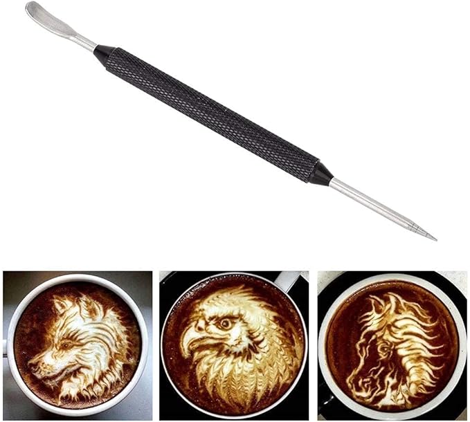 Stainless Steel Latte Art Pen, 2Pcs Latte Art Tools 2 Ends Coffee Art Pen Professional Barista Tool for Cappuccino Latte Espresso