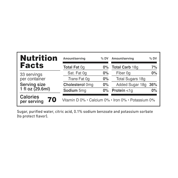 LAVA Premium Simple Syrup, 33.8oz (1-Liter) Made with 100% Sugar, No Artificial Sweeteners, Flavors, or Colors, 33.8oz (1-Liter, 1-Pack)