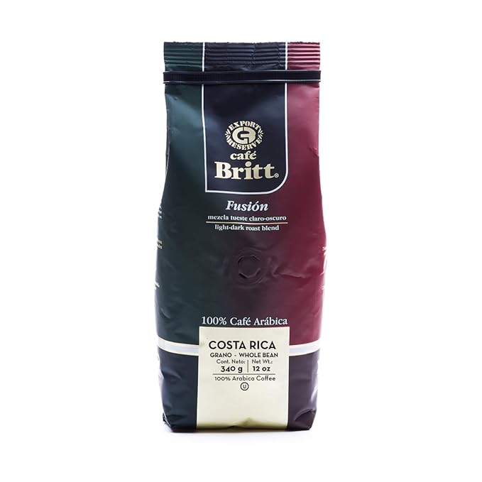 Café Britt® - Costa Rican Fusion Coffee (12 oz.) (3-Pack) - Whole Bean, Arabica Coffee, Kosher, Gluten Free, 100% Gourmet & Medium Dark Roast