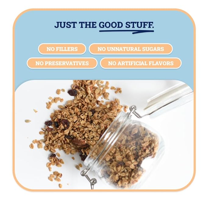Sweet Diane’s Granola – Standard Size (12 oz): Organic, Low-Sugar, High-Fiber, Gluten-Free, Vegan, Delicious Breakfast and Snack Topper (Classic Size, Orange Cranberry)