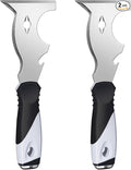 Mister Rui 2 Pack 10 in 1 Putty Knife - Multi Use Painters Tool, Taping Knife, Paint & Metal Scraper with Hammer End, Razor Blade Spackle Tool