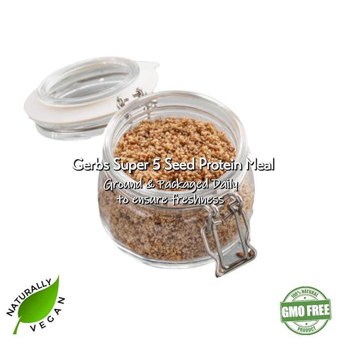 Ground Raw Pumpkin, Sunflower, Chia, Flax, Hemp Seed Meal by Gerbs - 4 LBS - Top 11 Food Allergen Free & Non GMO - Vegan & Kosher – Premium Full Oil Content Protein Powder