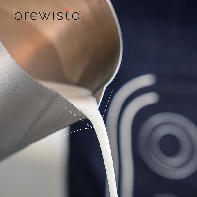 Brewista Precision Milk Frothing Pitcher, Steaming Jug, Coffee, Espresso Machine Accessories for Barista, Latte Art, Cappuccino, Stainless Steel Cup, 16 oz/480 ml, Matte Black