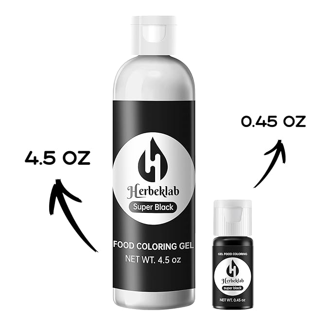Black Food Coloring Gel 4.5 oz Professional Grade Super Black Food Dye Concentrated Gel Food Coloring for Icing Baking Cake Decorating Fondant Cookie