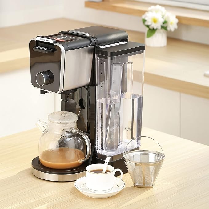 Reusable #4 Cone Coffee Filters for Ninja Dual Brew Pro Coffee Makers,Compatible with Ninja CFP301 CFP201,8-12 Cup Stainless Steel Basket (1*Stainless Steel)