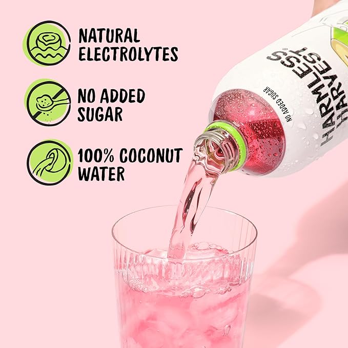 Harmless Harvest Organic Coconut Water 10 Fl Oz, 24 Pack – Natural Electrolyte Hydration Drink, No Sugar Added, Original Coconut Water, Non-GMO & Fair for Life Certified