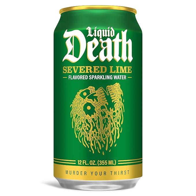 Liquid Death, Severed Lime, Soda-Flavored Sparkling Water, 12-Pack (12oz Cans), Low Sugar, Huge Flavor & No Artificial Sweeteners
