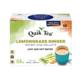 Quik Tea Lemongrass Ginger Instant Chai Tea Latte - 10 Count Single Box - All Natural Digestion Tea | Just add hot water