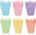 180Pcs Pastel Tulip Cupcake Liners Colorful Muffin Baking Cups Pink Blue Purple Yellow Orange Green Cupcake Wrappers for Spring Easter Holiday Party Supplies
