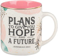 Christian Art Gifts Floral Ceramic Coffee Mug – 14 oz. Lead and Cadmium-free, Non-Toxic Inspirational Scripture Coffee and Tea Mug for Women with Bible Verse: Plans to Give You A Hope –Jeremiah 29:11
