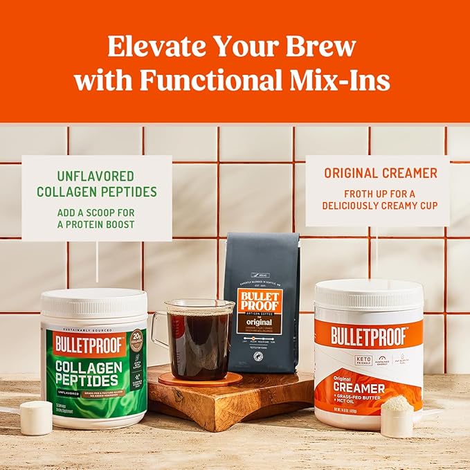 Bulletproof Original Medium Roast Ground Decaf Coffee, 12 Ounces (Pack of 3), Clean Coffee Tested for Toxins, Packaging May Vary