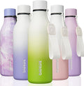 BJPKPK Insulated Water Bottles, 18 oz Stainless Steel Metal Water Bottle with Strap, BPA Free Leak Proof Thermos, Mugs, Flasks, Reusable Water Bottle for Sports & Travel, Elegant Green