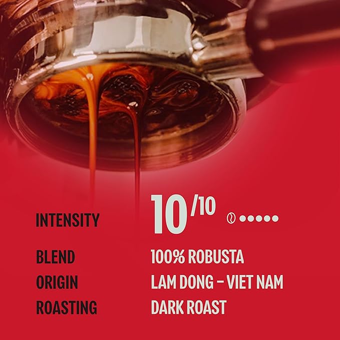 BAZAN COFFEE - Too Strong Robusta Vietnamese Whole Bean Coffee Dark Roast, Single Origin, High Caffeine & Low Acid Coffee, Bold Espresso Beans for Espresso Lovers, Full Bodied Flavor - 12oz bag